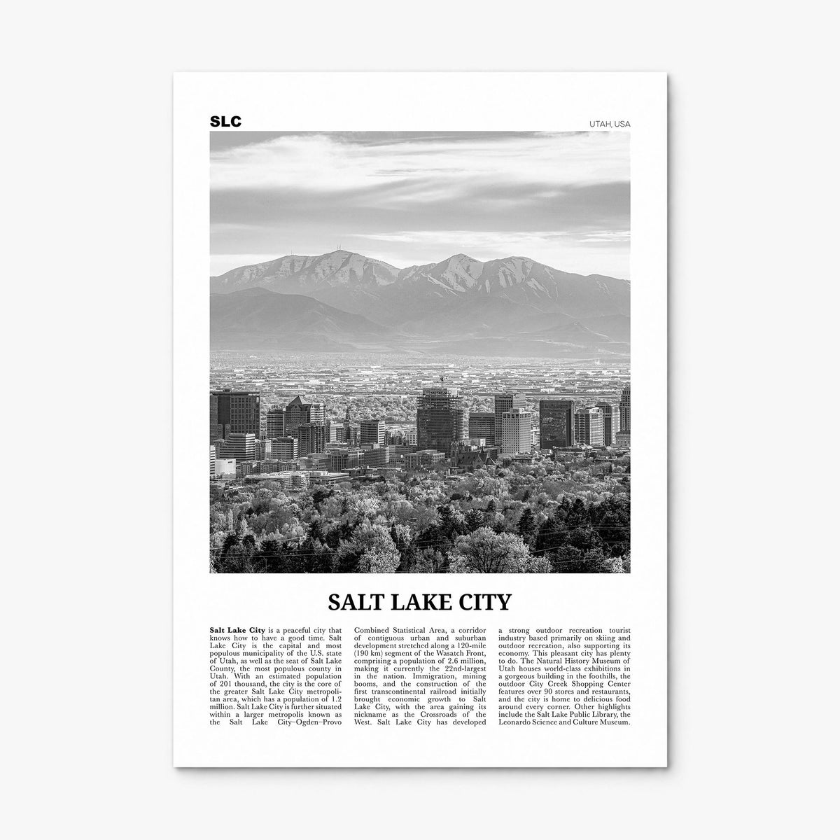 Salt Lake City Newspaper No 1 Poster, print only (unframed)
