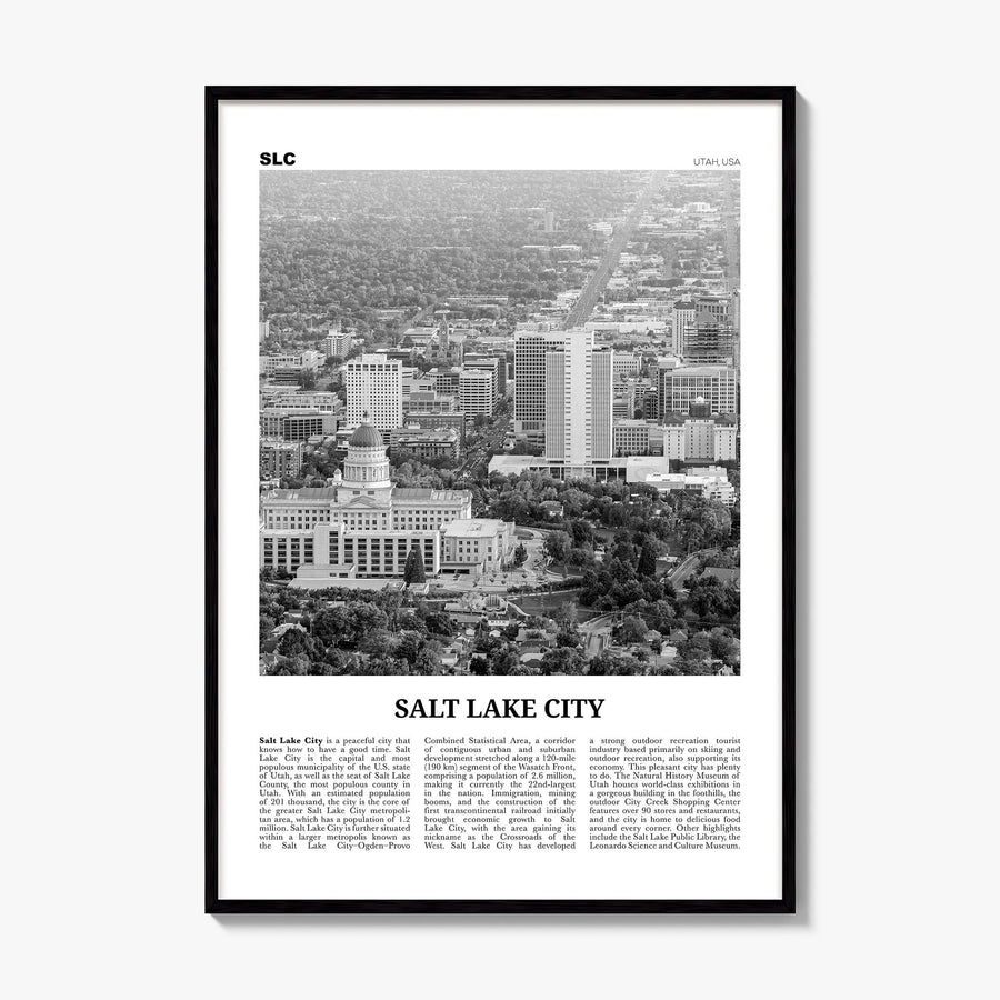 Salt Lake City Newspaper No 2 Poster, framed poster mockup