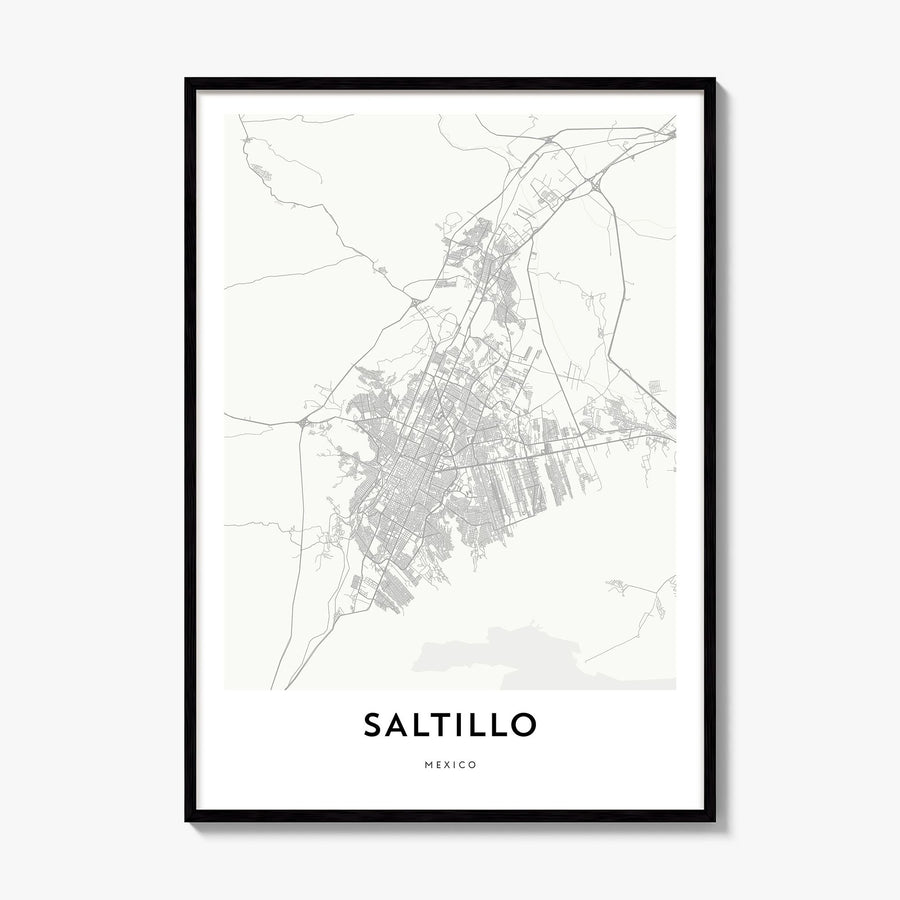 Saltillo Map Poster, framed poster mockup