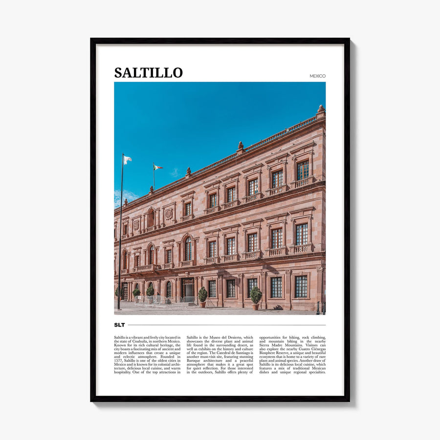 Saltillo Travel Poster, framed poster mockup