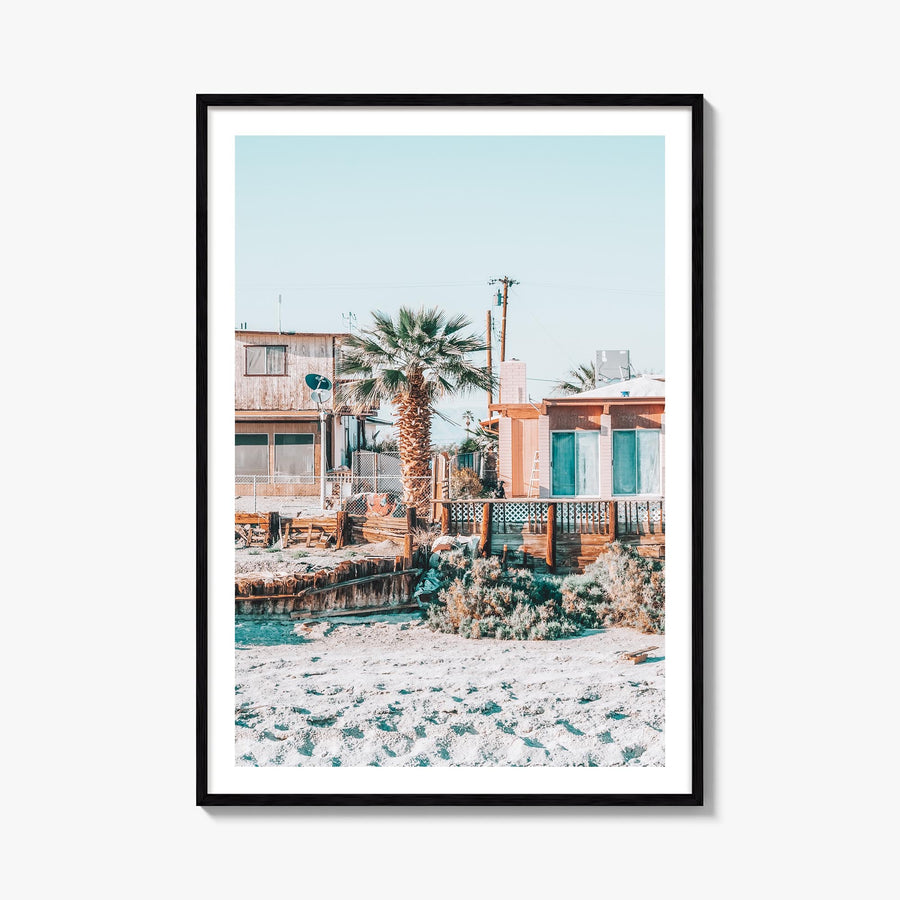 Salton Sea Beach colorful photo poster of California, USA – vertical wall art, unframed print shown in interior mockup
