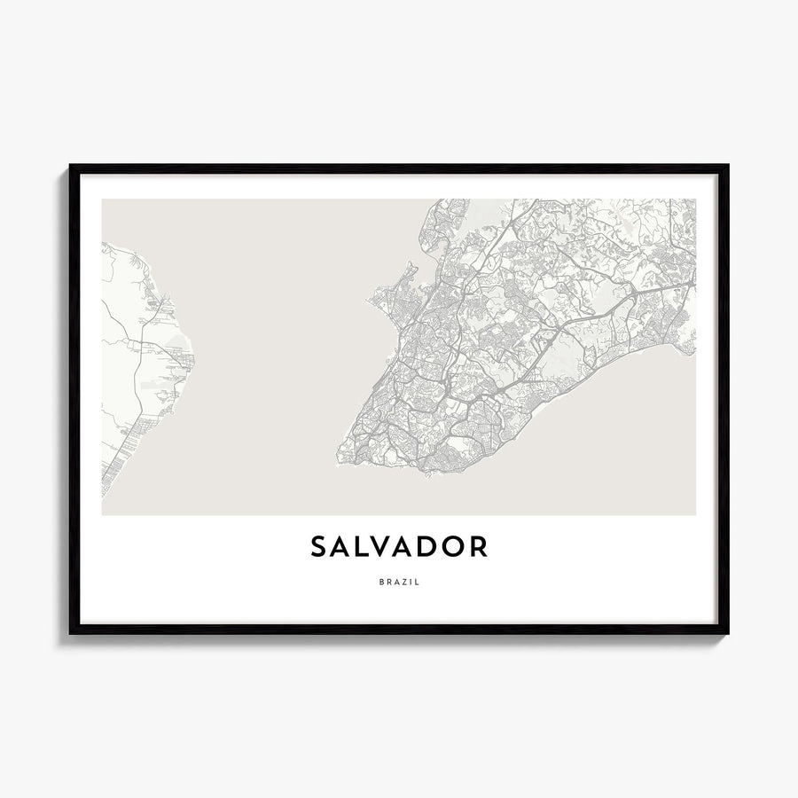 Salvador Map Poster, framed poster mockup