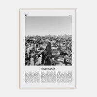 Salvador Poster White Wood / 8x12 in Nbourhood Travel B&W Poster