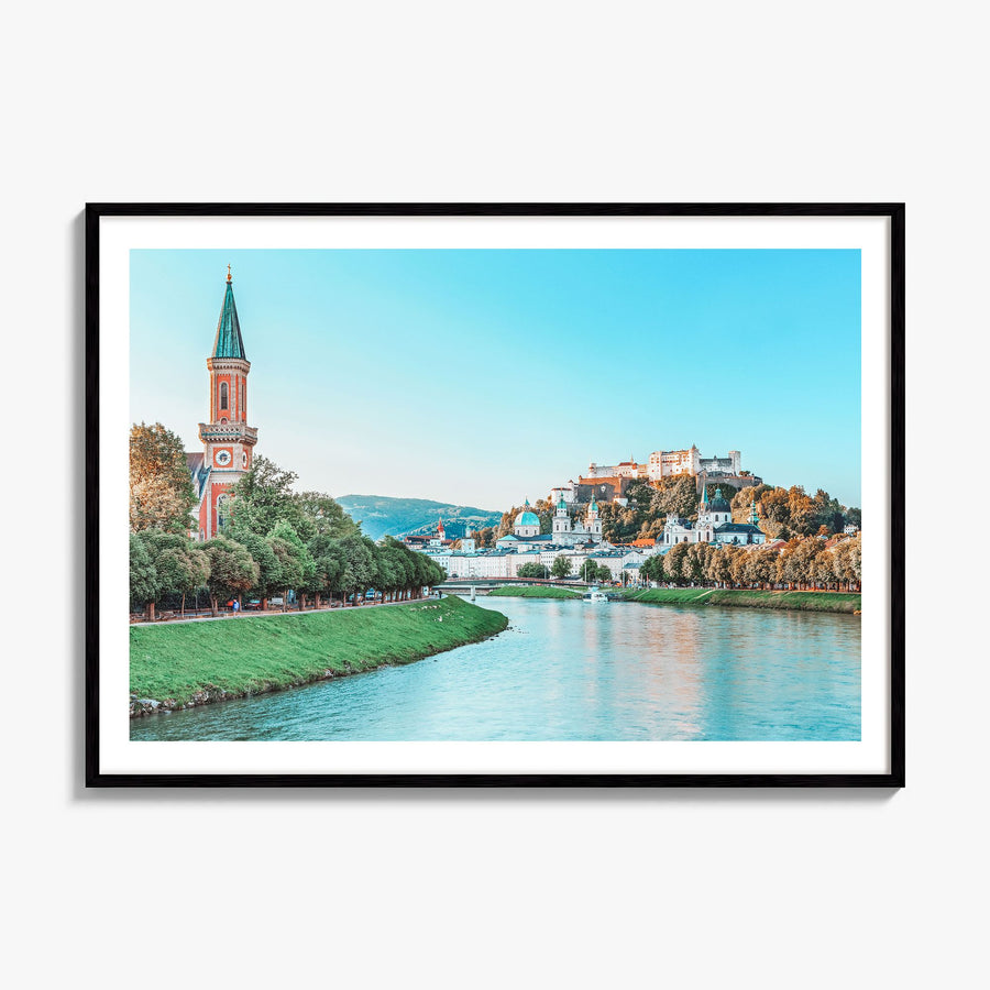 Salzburg Photo Poster, framed poster mockup, white border