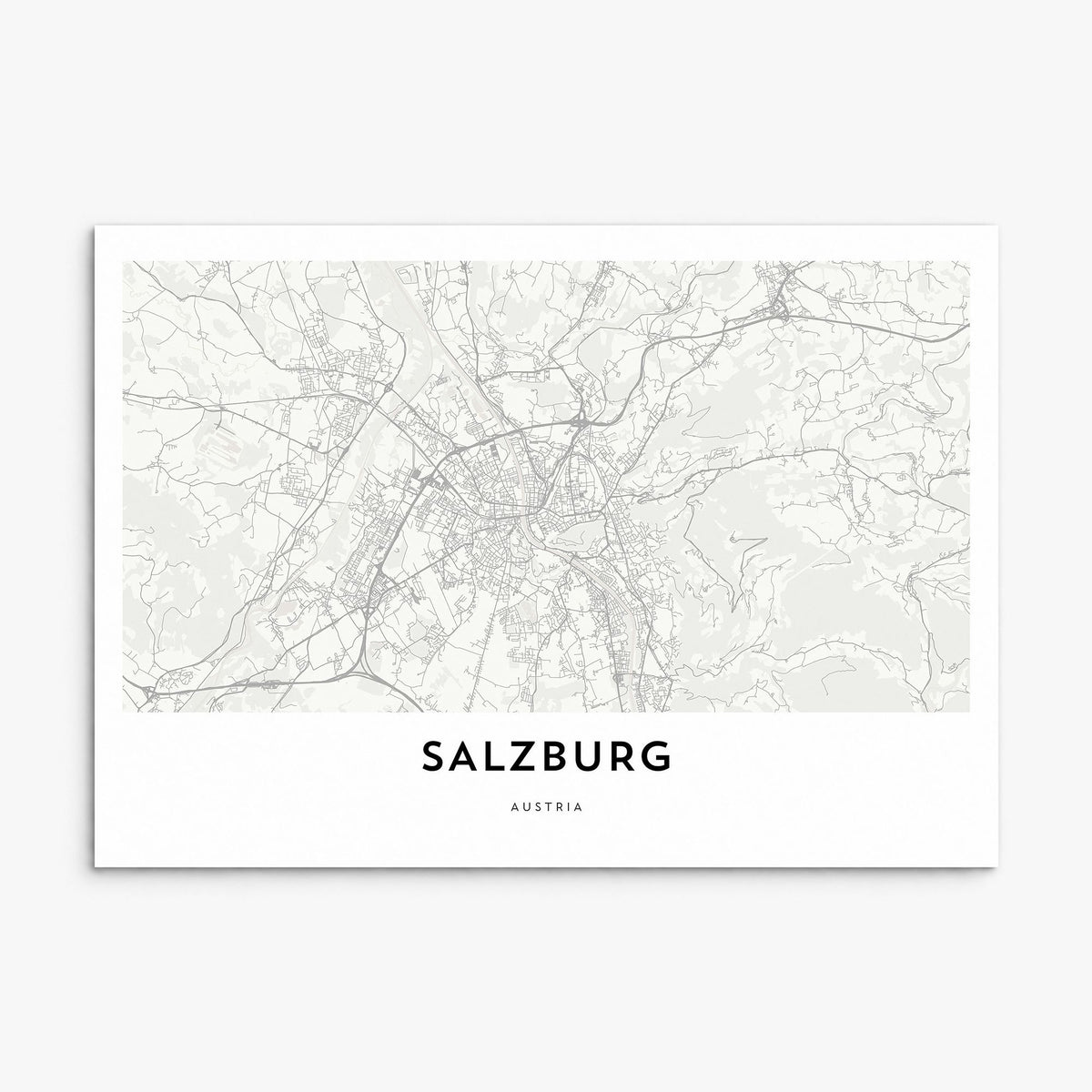 Salzburg Map Poster, print only (unframed)