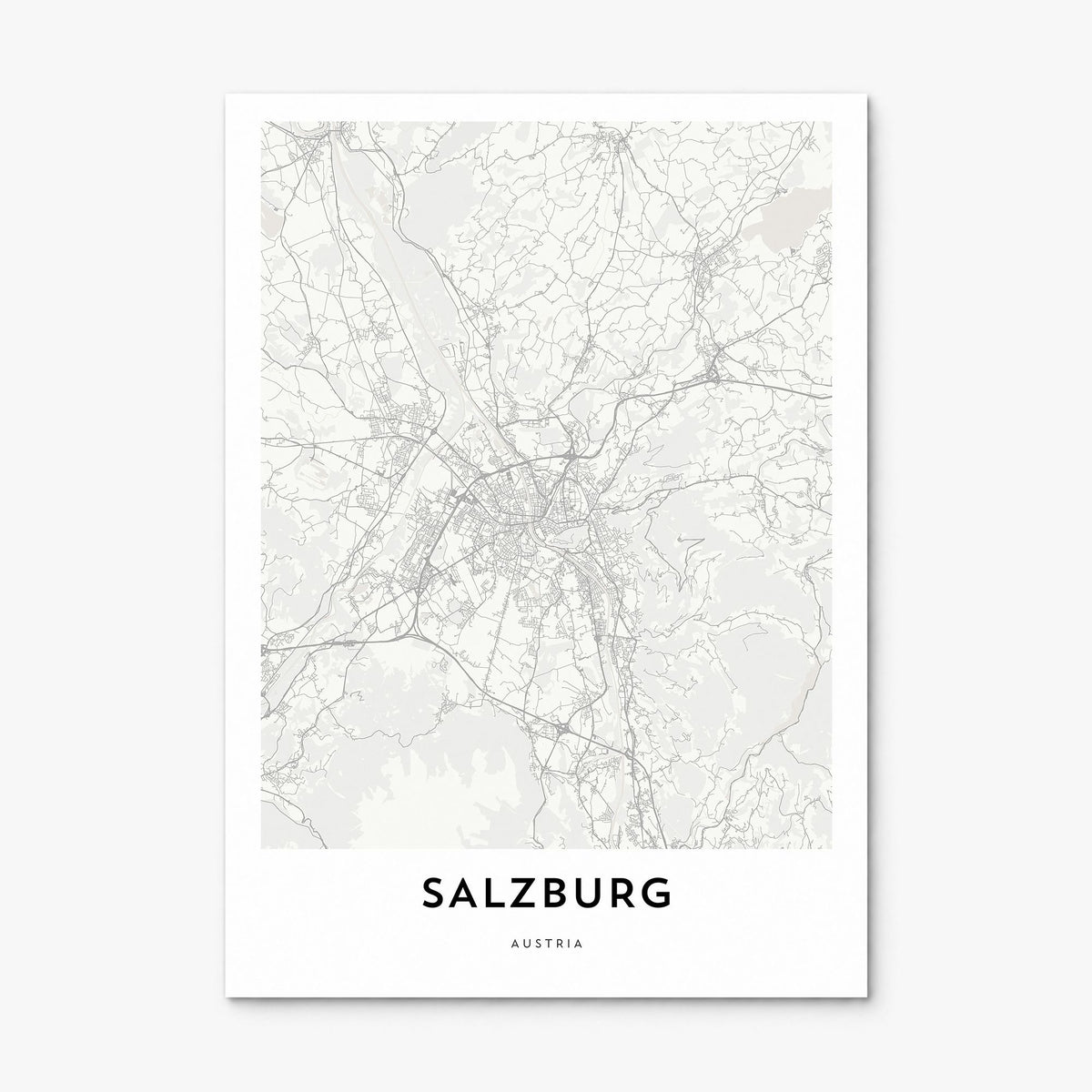 Salzburg Map Poster, print only (unframed)