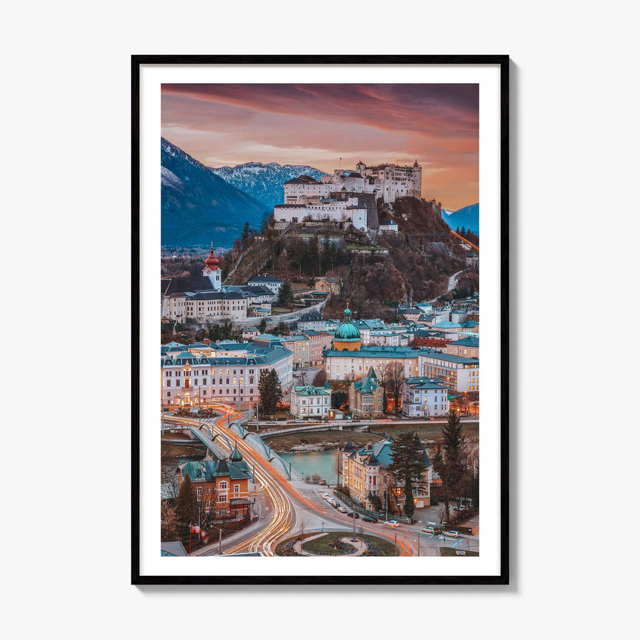 Salzburg Photo No 2 Poster, framed poster mockup, white border