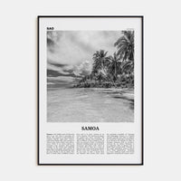 Samoa Poster Black Metal / 8x12 in Nbourhood Travel B&W Poster