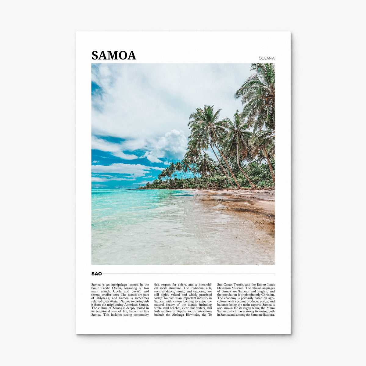 Samoa Travel Poster, print only (unframed)