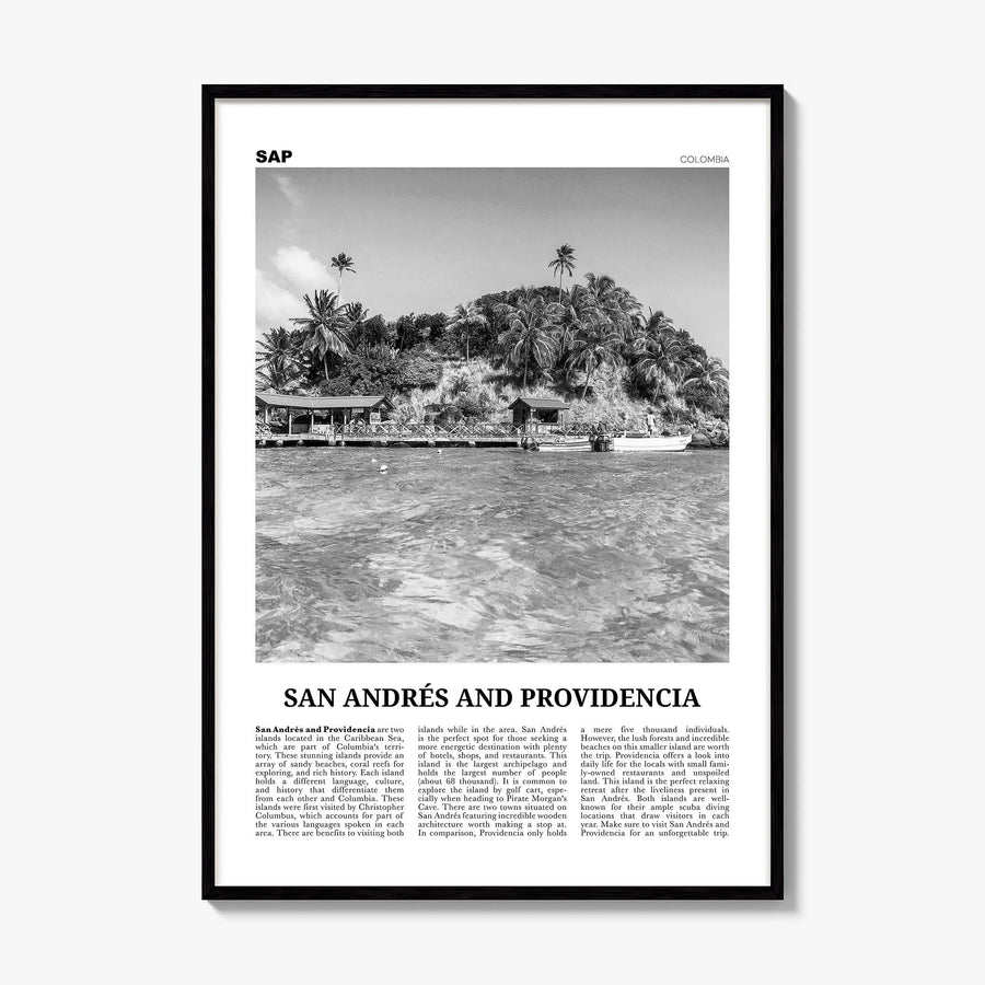 San Andrés and Providencia Newspaper Poster, framed poster mockup