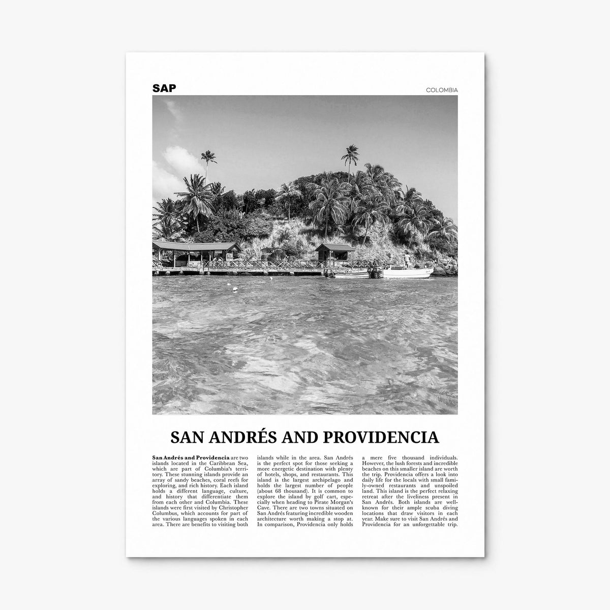 San Andrés and Providencia Newspaper Poster, print only (unframed)