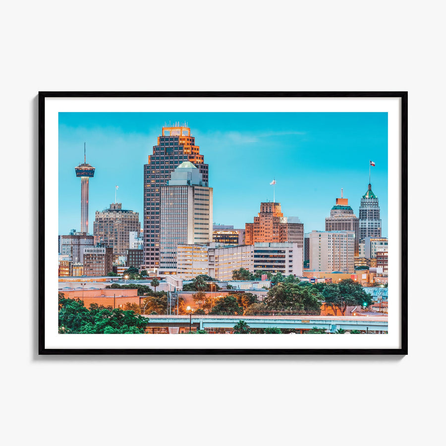 San Antonio Photo Poster, framed poster mockup, white border