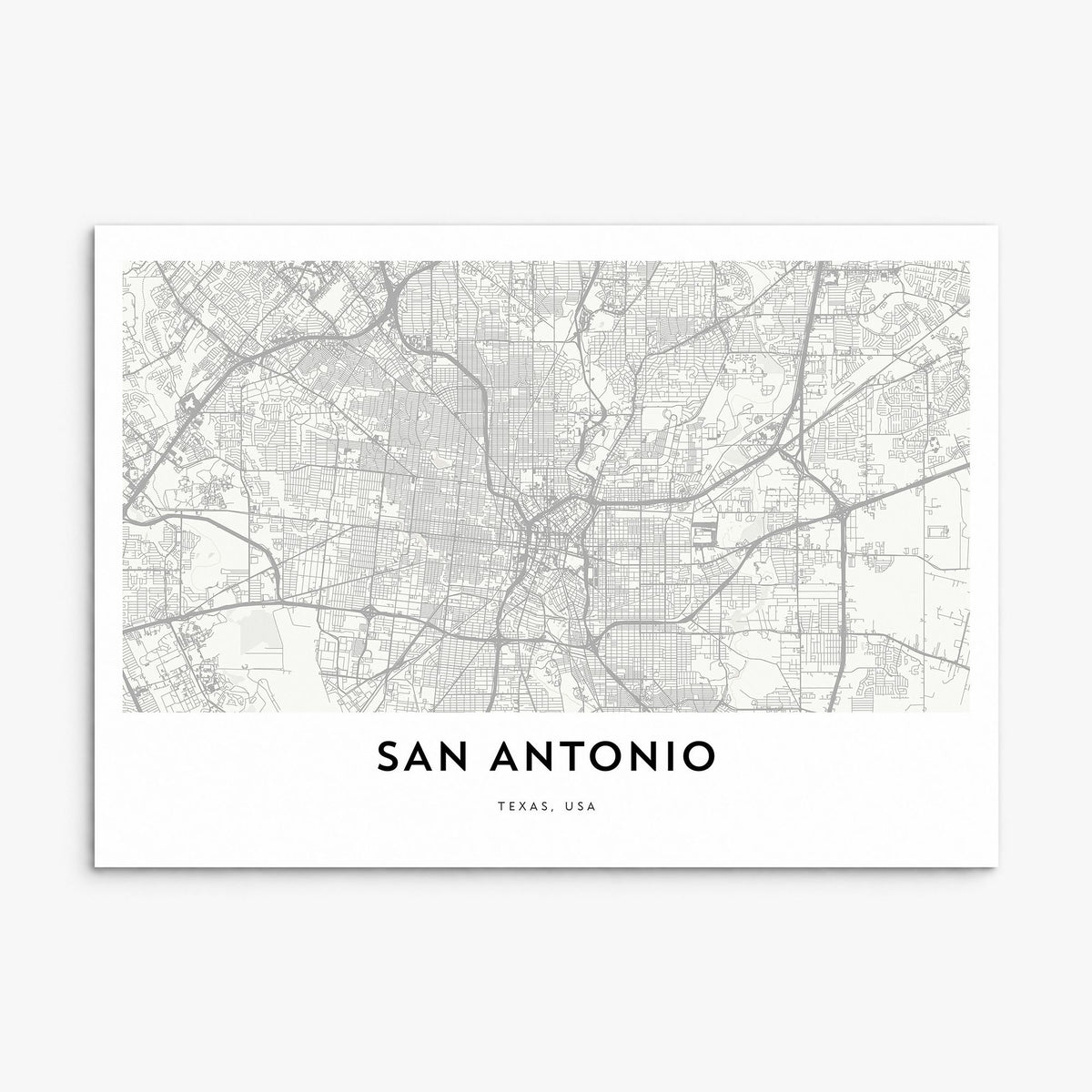San Antonio Map Poster, print only (unframed)