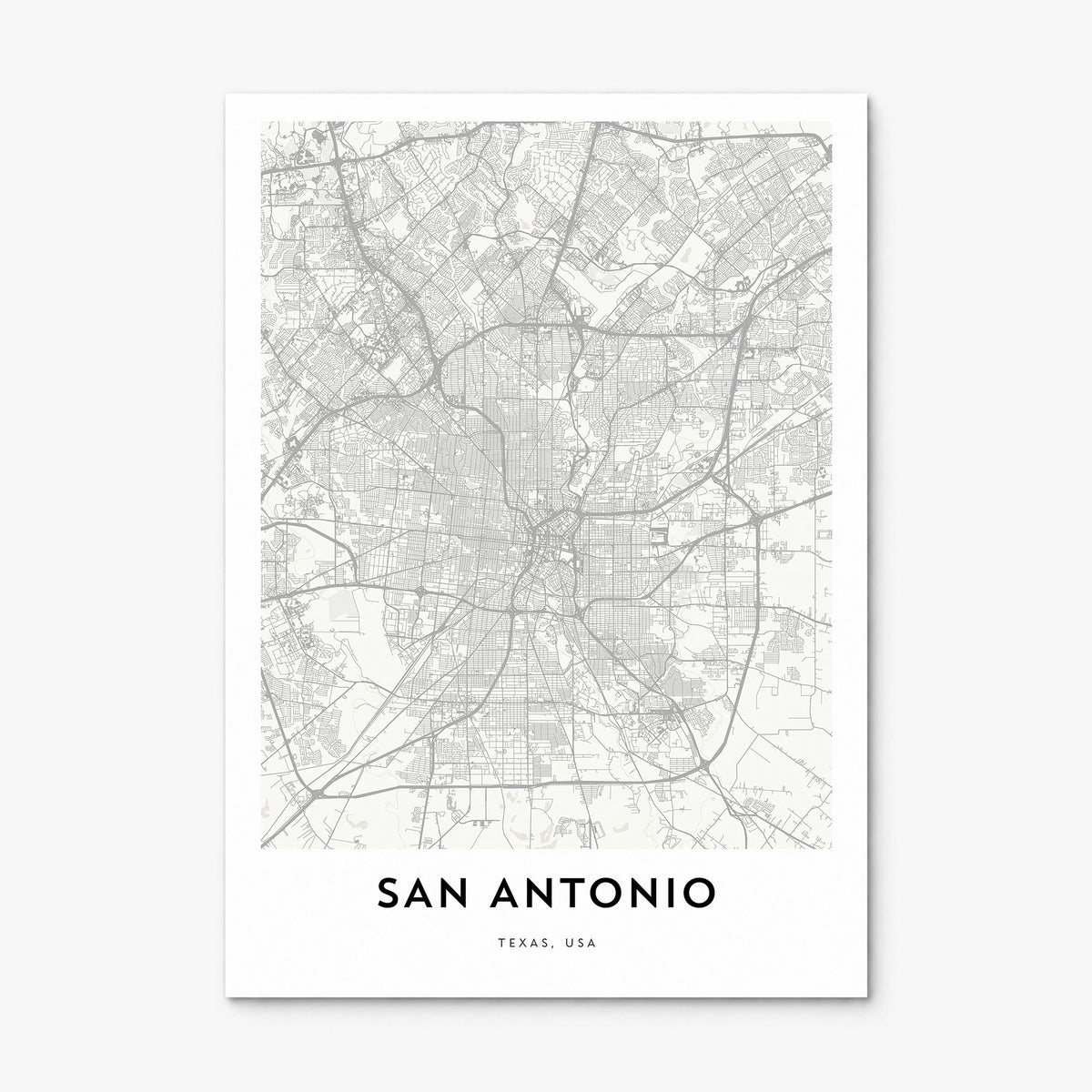 San Antonio Map Poster, print only (unframed)