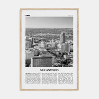 San Antonio No 1 Poster Natural Wood / 8x12 in Nbourhood Travel B&W Poster