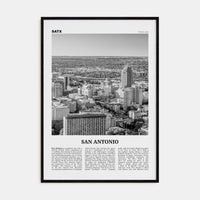 San Antonio No 1 Poster Black Wood / 8x12 in Nbourhood Travel B&W Poster