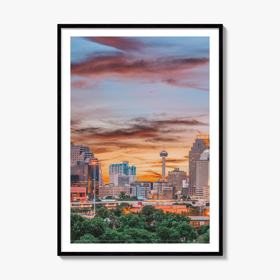 San Antonio Photo No 1 Poster, framed poster mockup, white border