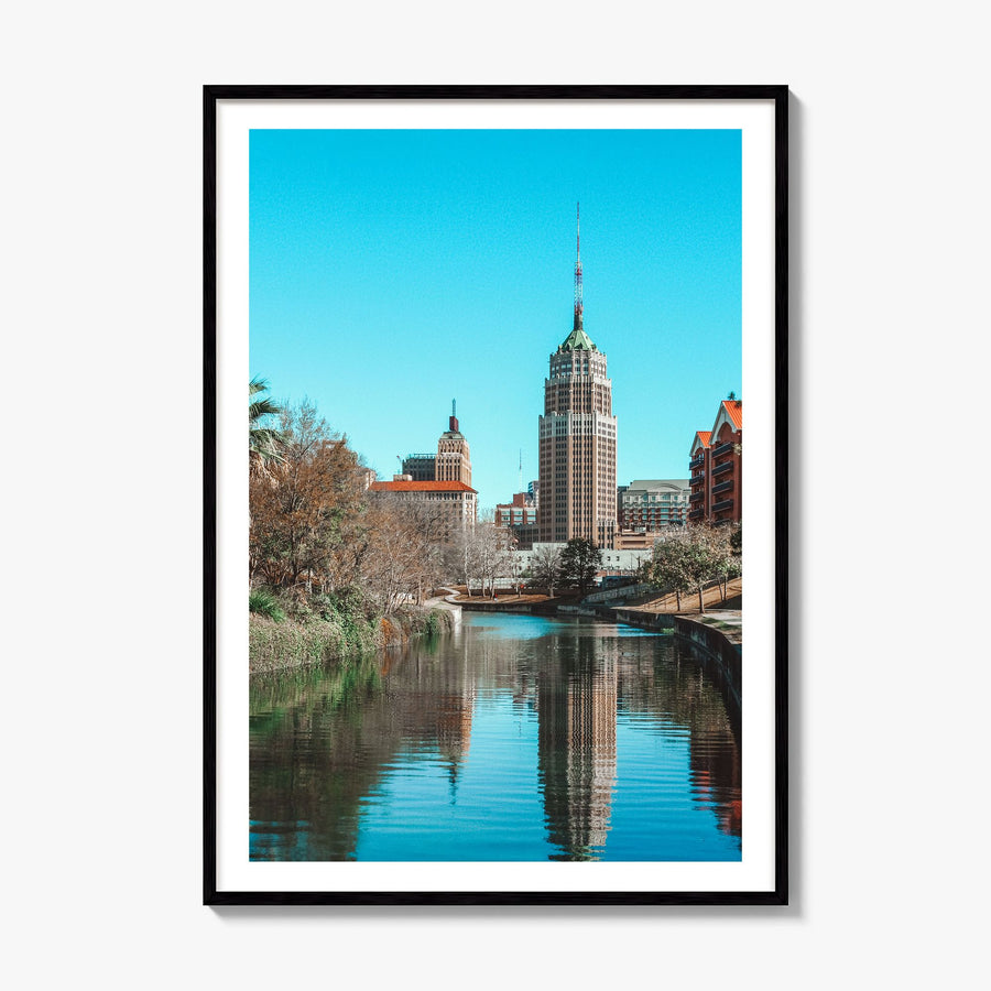 San Antonio Photo No 2 Poster, framed poster mockup, white border