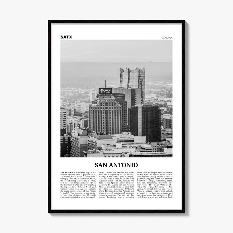 San Antonio Newspaper No 2 Poster, framed poster mockup