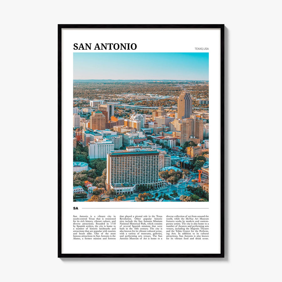 San Antonio Travel Poster, framed poster mockup