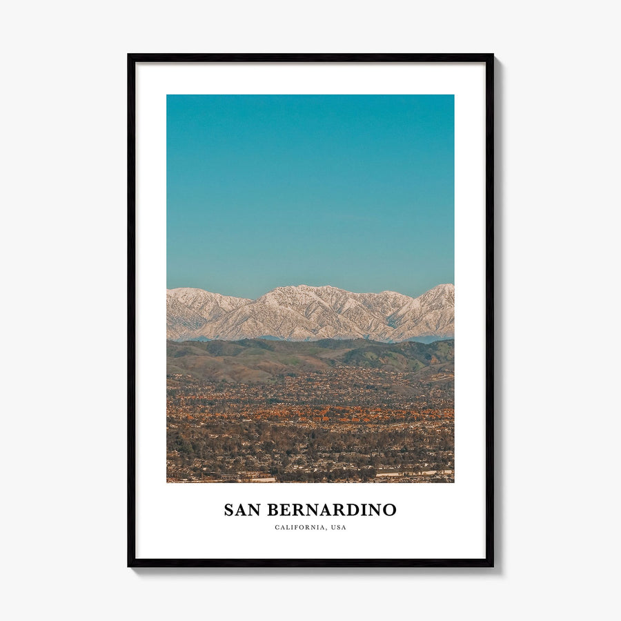 San Bernardino Classic Poster, framed poster mockup