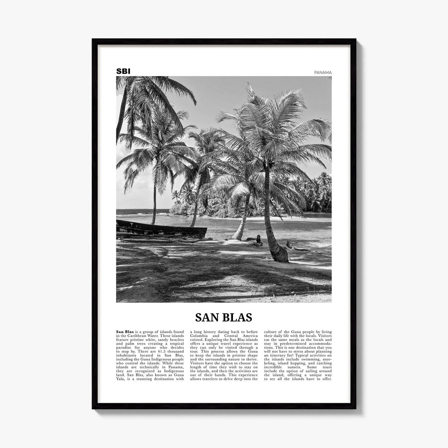 San Blas, Panama Newspaper Poster, framed poster mockup