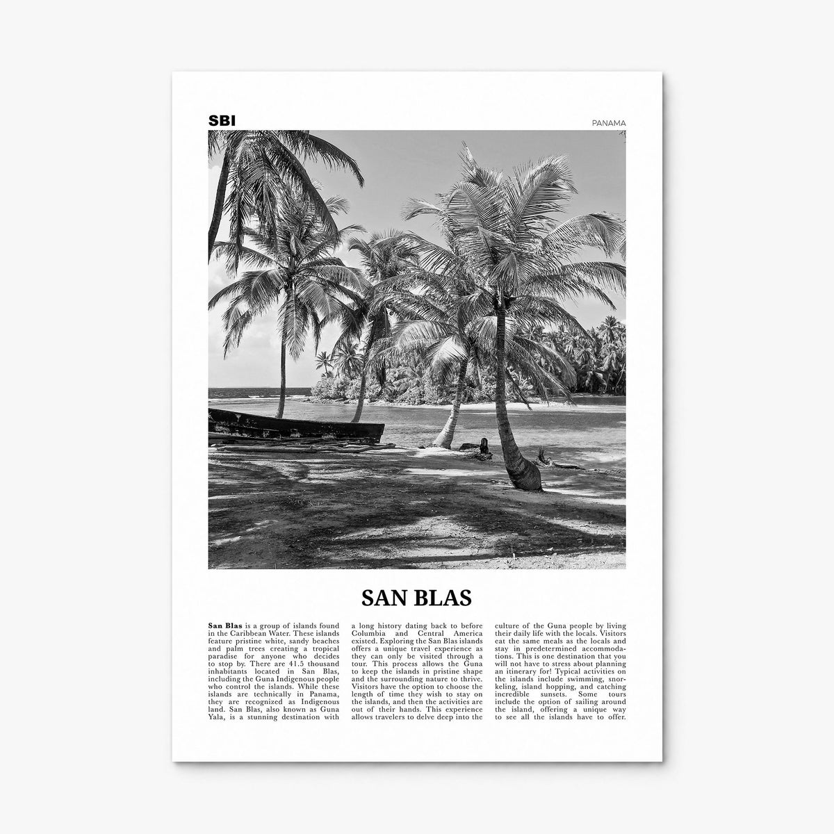 San Blas, Panama Newspaper Poster, print only (unframed)