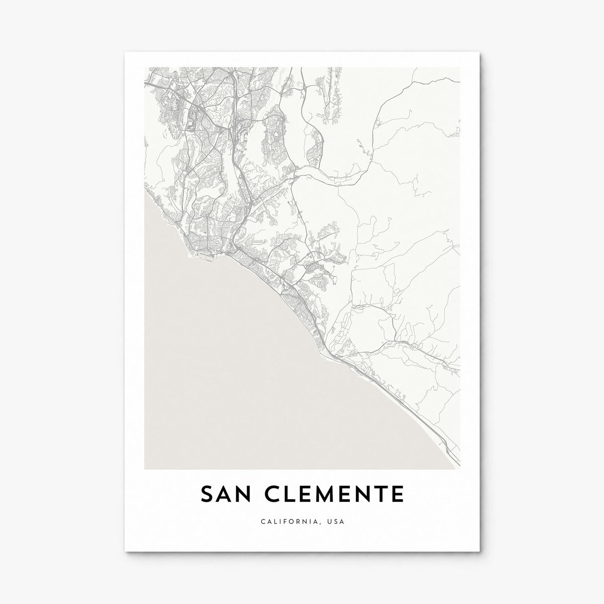 San Clemente Map Poster, print only (unframed)