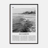 San Clemente No 2 Poster Black Wood / 8x12 in Nbourhood Travel B&W Poster