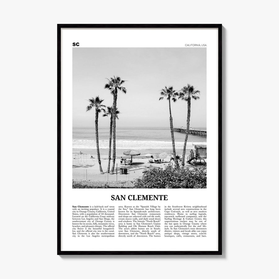 San Clemente Newspaper No 1 Poster, framed poster mockup