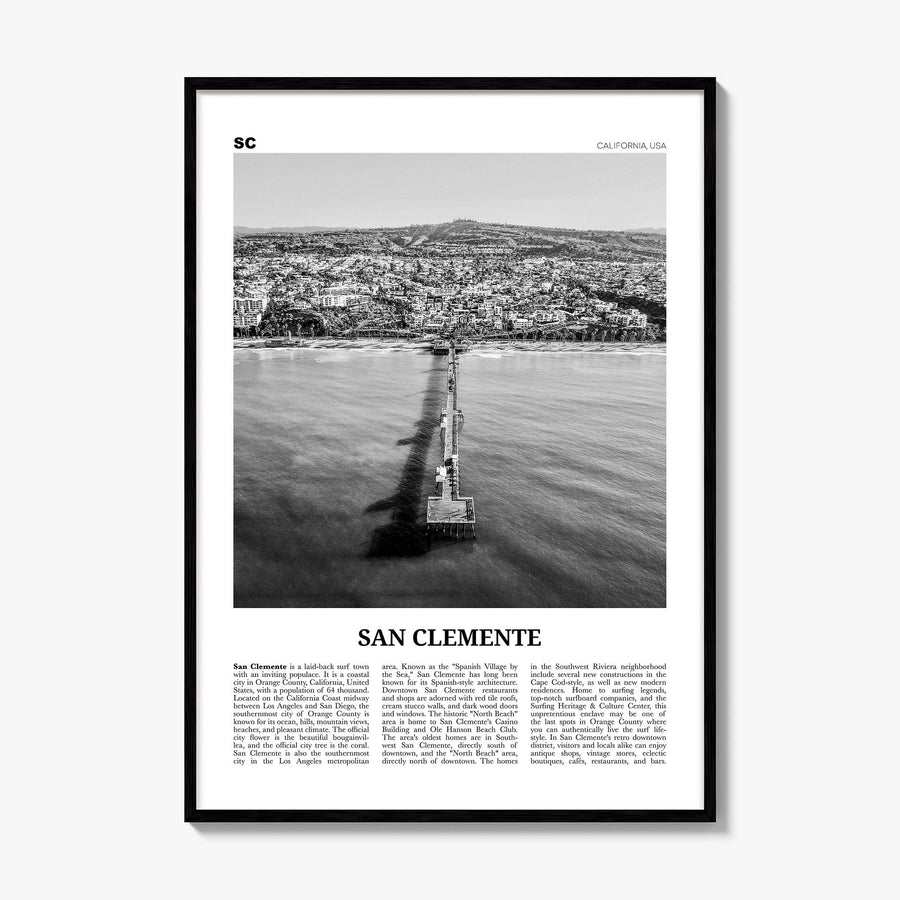San Clemente Newspaper No 3 Poster, framed poster mockup