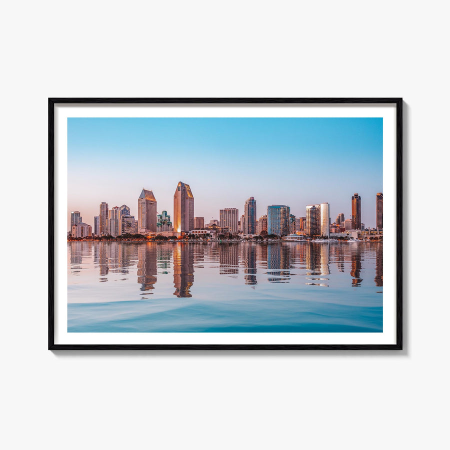 San Diego colorful photo poster of California, USA – horizontal wall art, unframed print shown in interior mockup