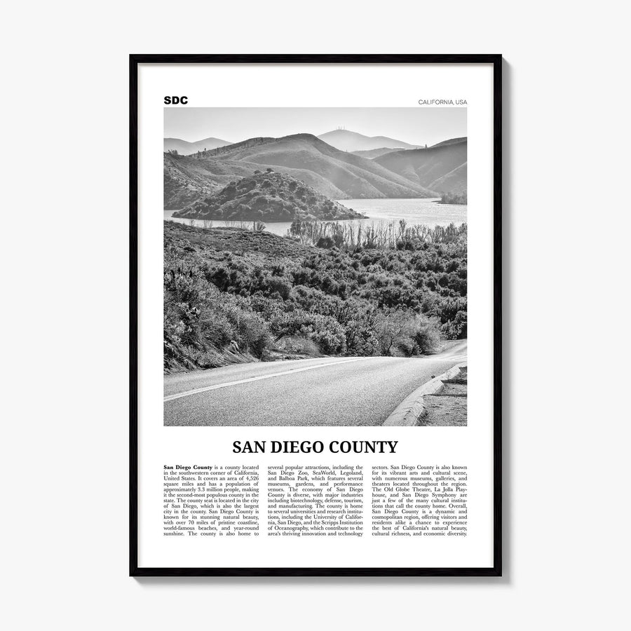 San Diego County Newspaper Poster, framed poster mockup
