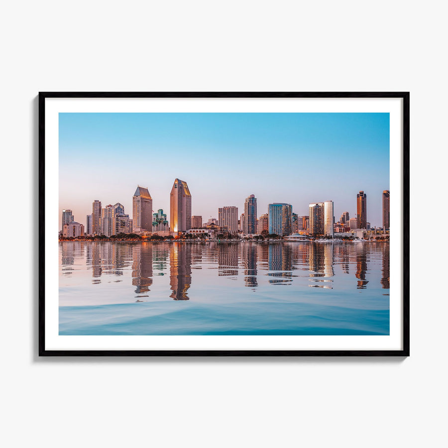 San Diego Photo Poster, framed poster mockup, white border
