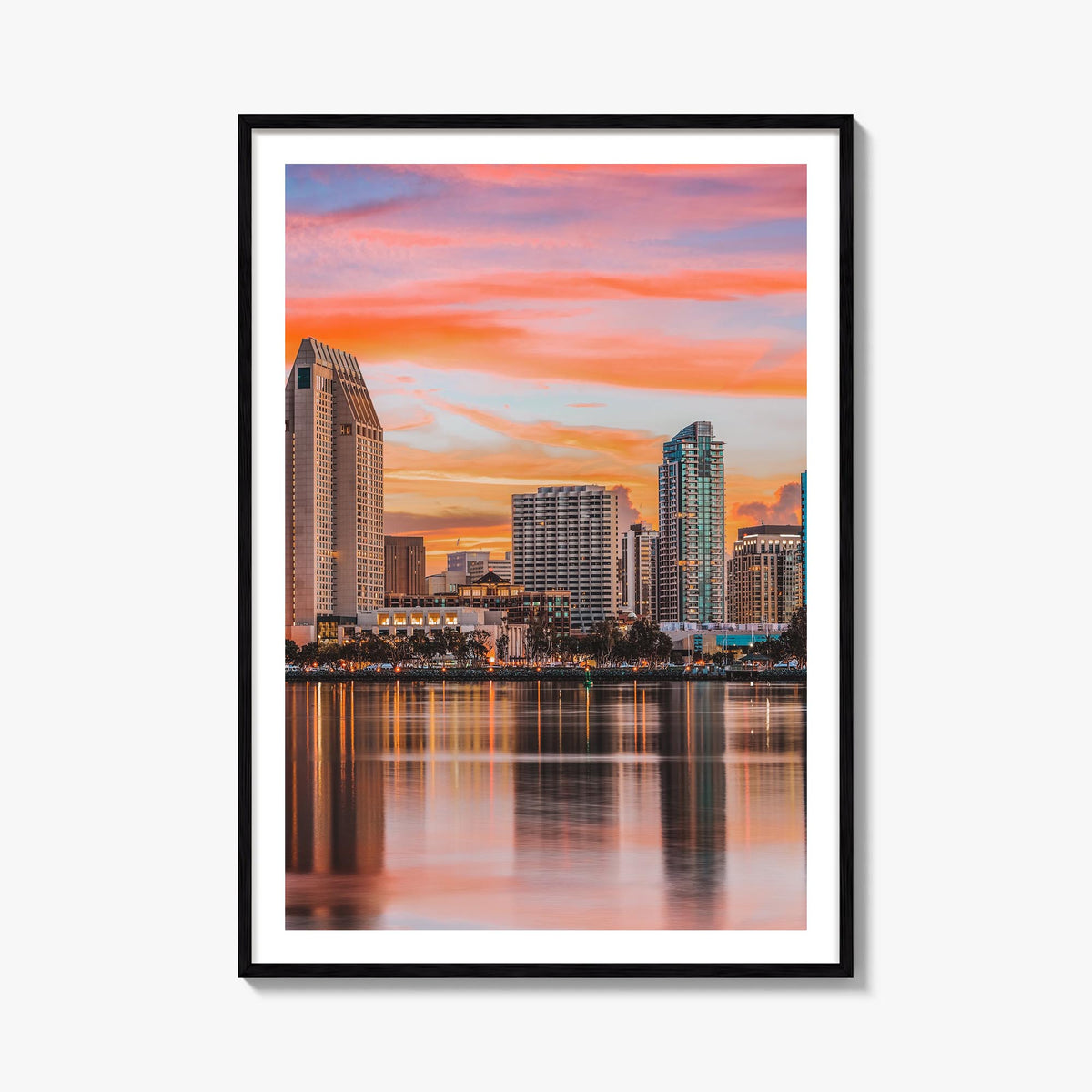 San Diego no. 1 colorful photo poster of California, USA – vertical wall art, unframed print shown in interior mockup