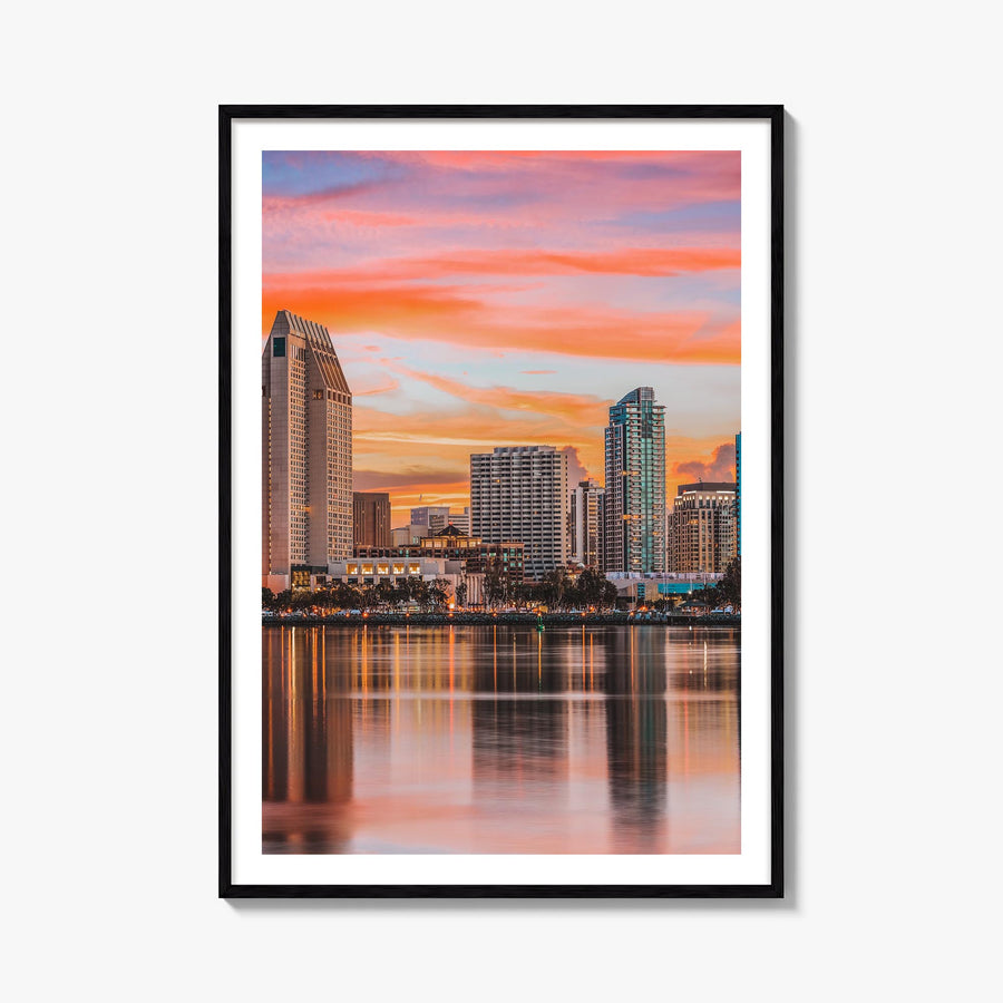 San Diego no. 1 colorful photo poster of California, USA – vertical wall art, unframed print shown in interior mockup