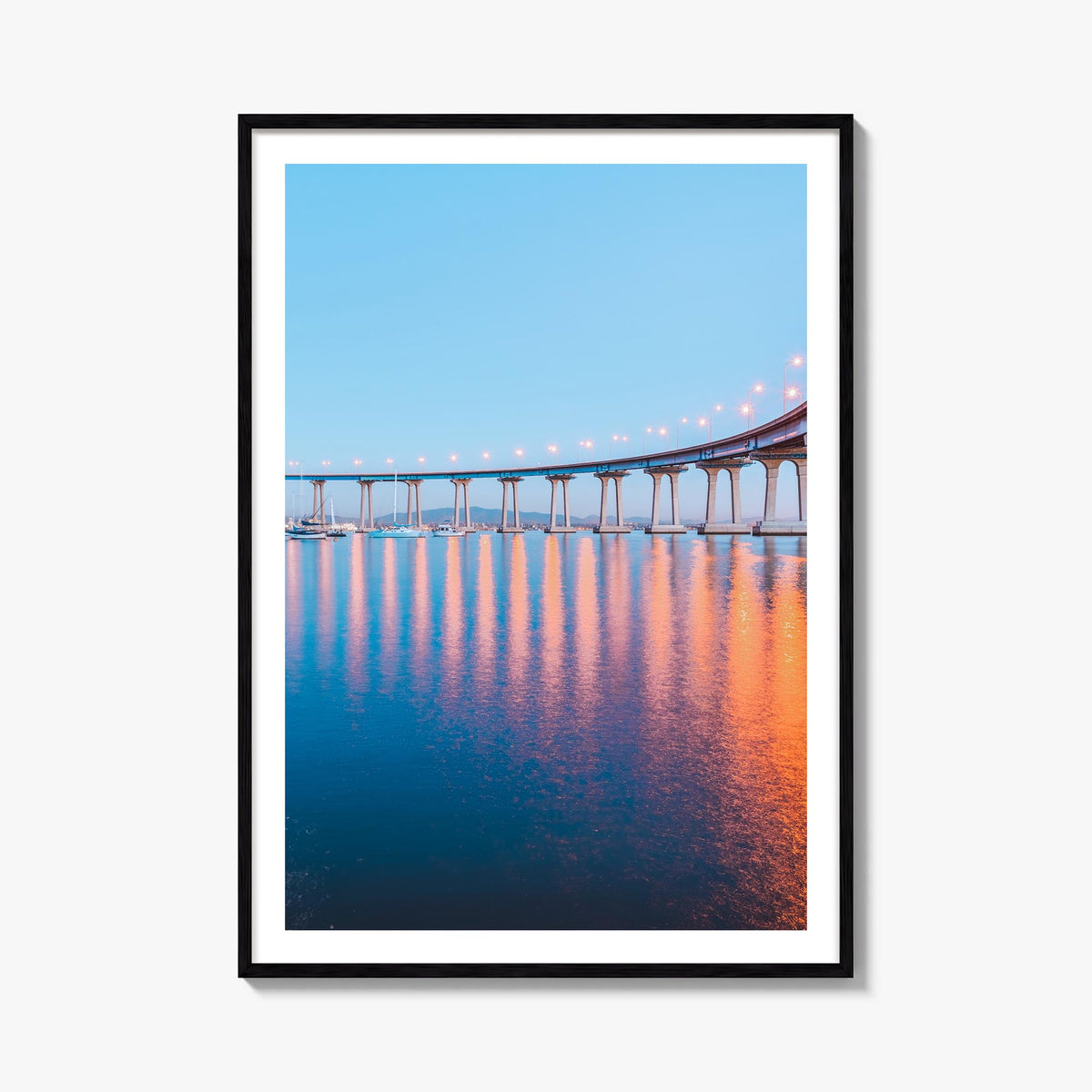 San Diego no. 2 colorful photo poster of California, USA – vertical wall art, unframed print shown in interior mockup