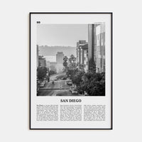 San Diego No 5 Poster Black Metal / 8x12 in Nbourhood Travel B&W Poster