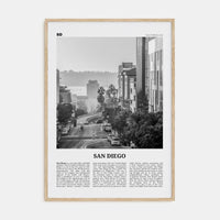 San Diego No 5 Poster Natural Wood / 8x12 in Nbourhood Travel B&W Poster