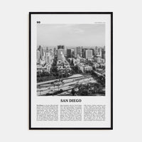 San Diego No 7 Poster Black Wood / 8x12 in Nbourhood Travel B&W Poster