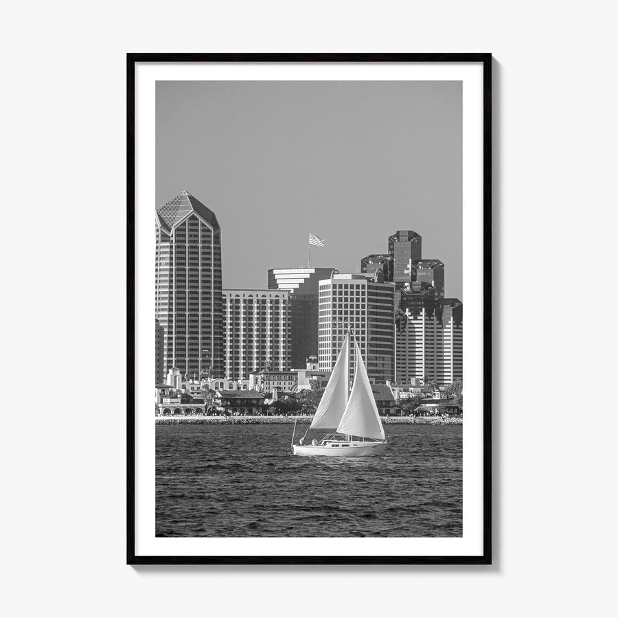 San Diego Photo No 2 Poster, framed poster mockup, white border