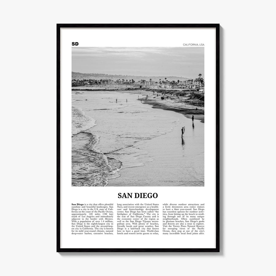 San Diego Newspaper No 1 Poster, framed poster mockup