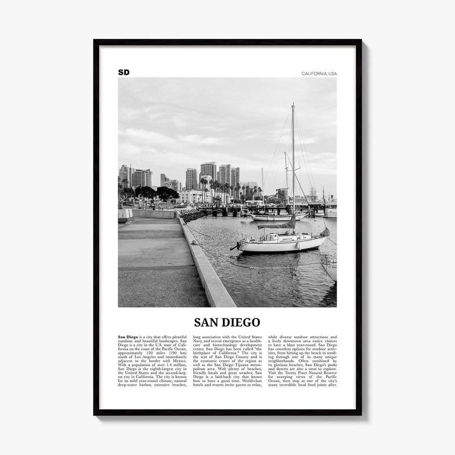 San Diego Newspaper No 3 Poster, framed poster mockup