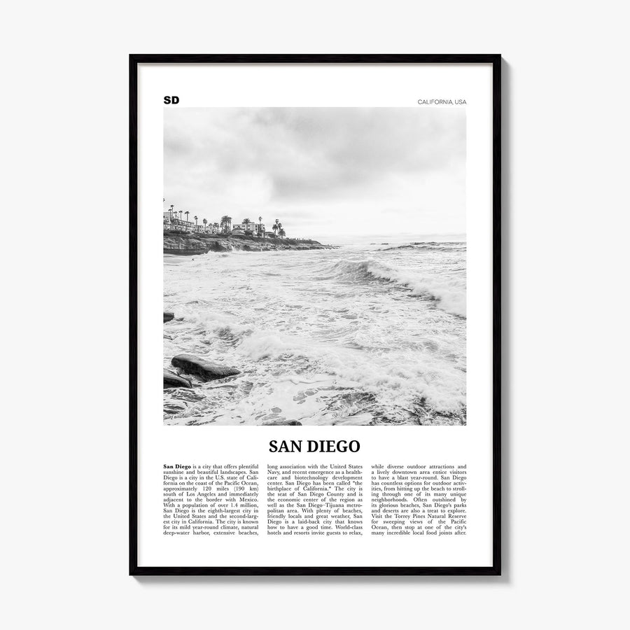 San Diego Newspaper No 4 Poster, framed poster mockup