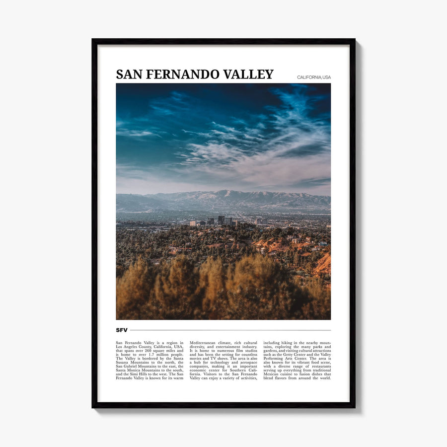 San Fernando Valley Travel No 2 Poster, framed poster mockup