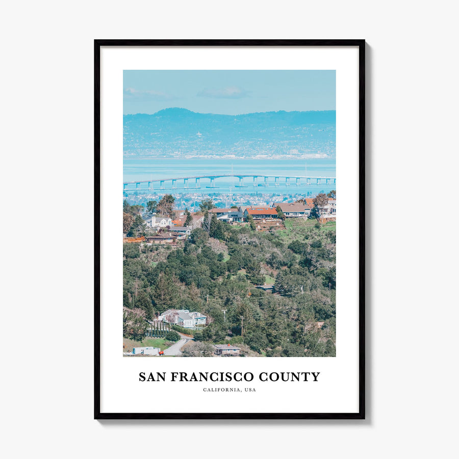 San Francisco County Classic Poster, framed poster mockup