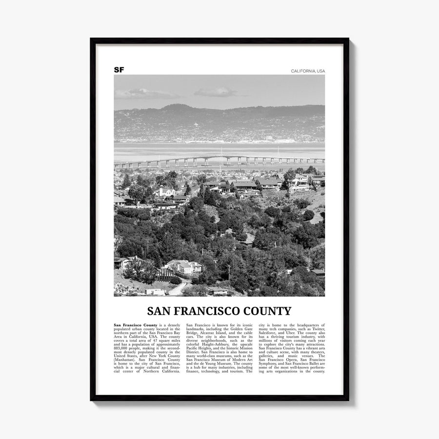 San Francisco County Newspaper Poster, framed poster mockup