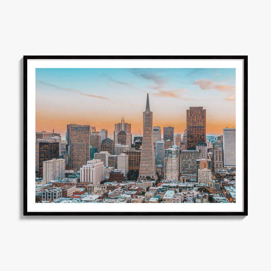 San Francisco Photo Poster, framed poster mockup, white border