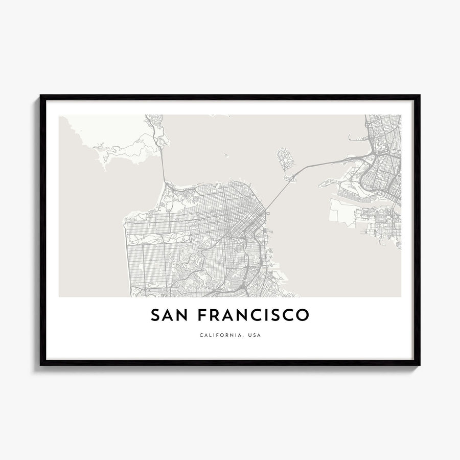 San Francisco Map Poster, framed poster mockup