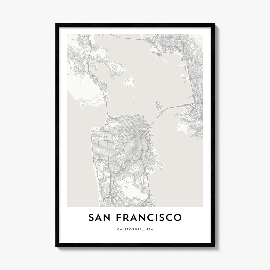 San Francisco Map Poster, framed poster mockup